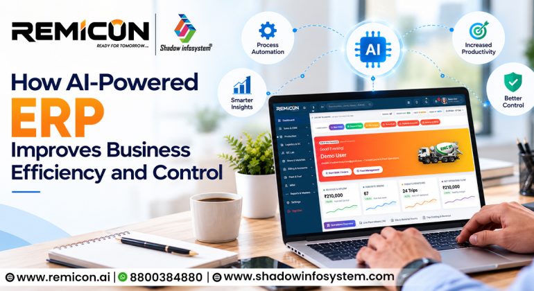 AI-powered ERP software by Remicon improves business efficiency, process automation, productivity, and operational control.